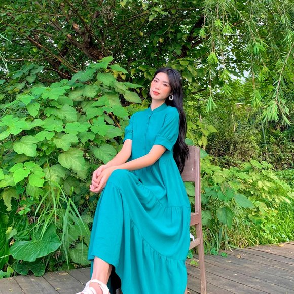 ALANTINO MIDI TRENDS WOMAN DRESS-GREEN - Picture 4 of 5